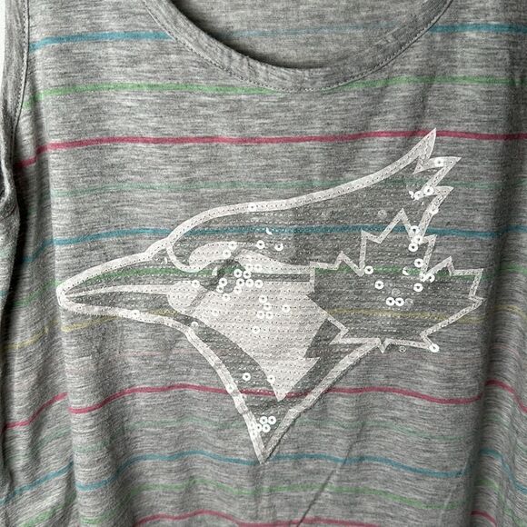 Gray Striped Camisole with Toronto Blue Jays Logo - Picture 2 of 4